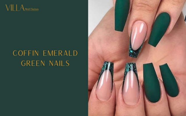 Coffin Emerald Green Nails