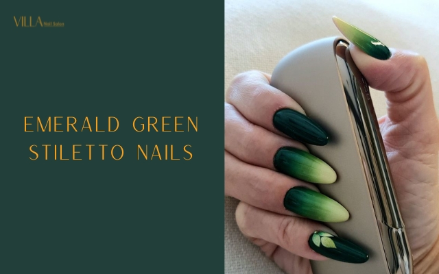 Emerald Green Stiletto Nails