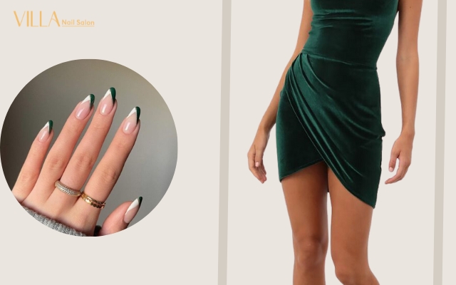 nail color go with Hunter Green Dresses 