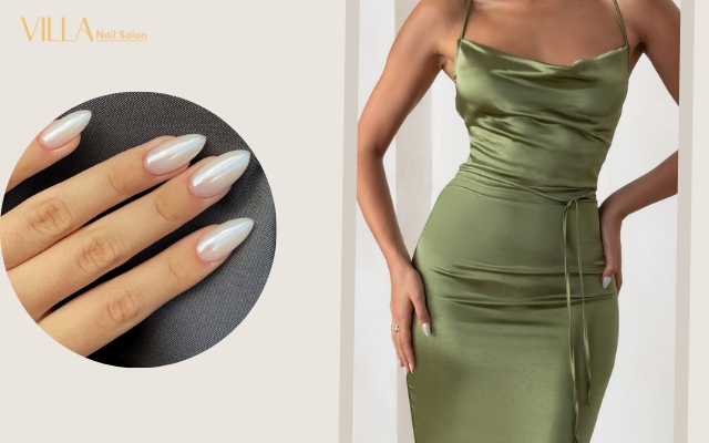 nail color go with Olive Green Dresses 