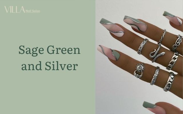 Sage Green and Silver