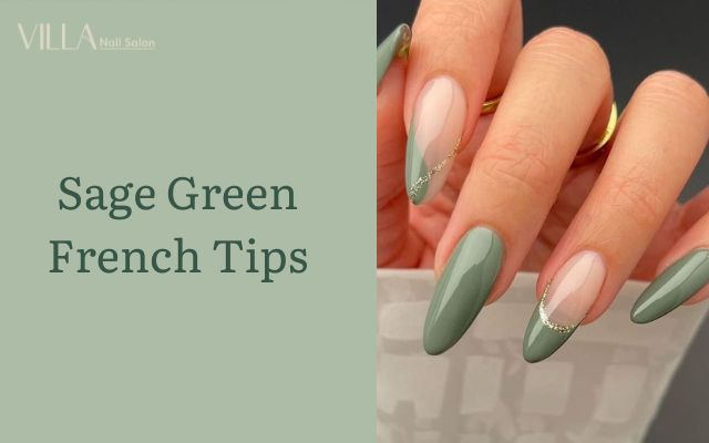 Sage Green French Tips