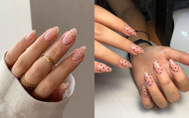 Chic Dots Nude Nails
