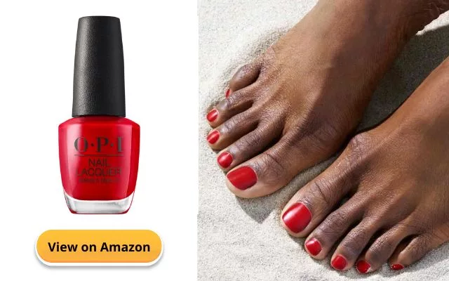 red polish for Dark Skin Feet